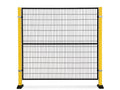 LY-MP-01 black mesh fence panel with yellow posts